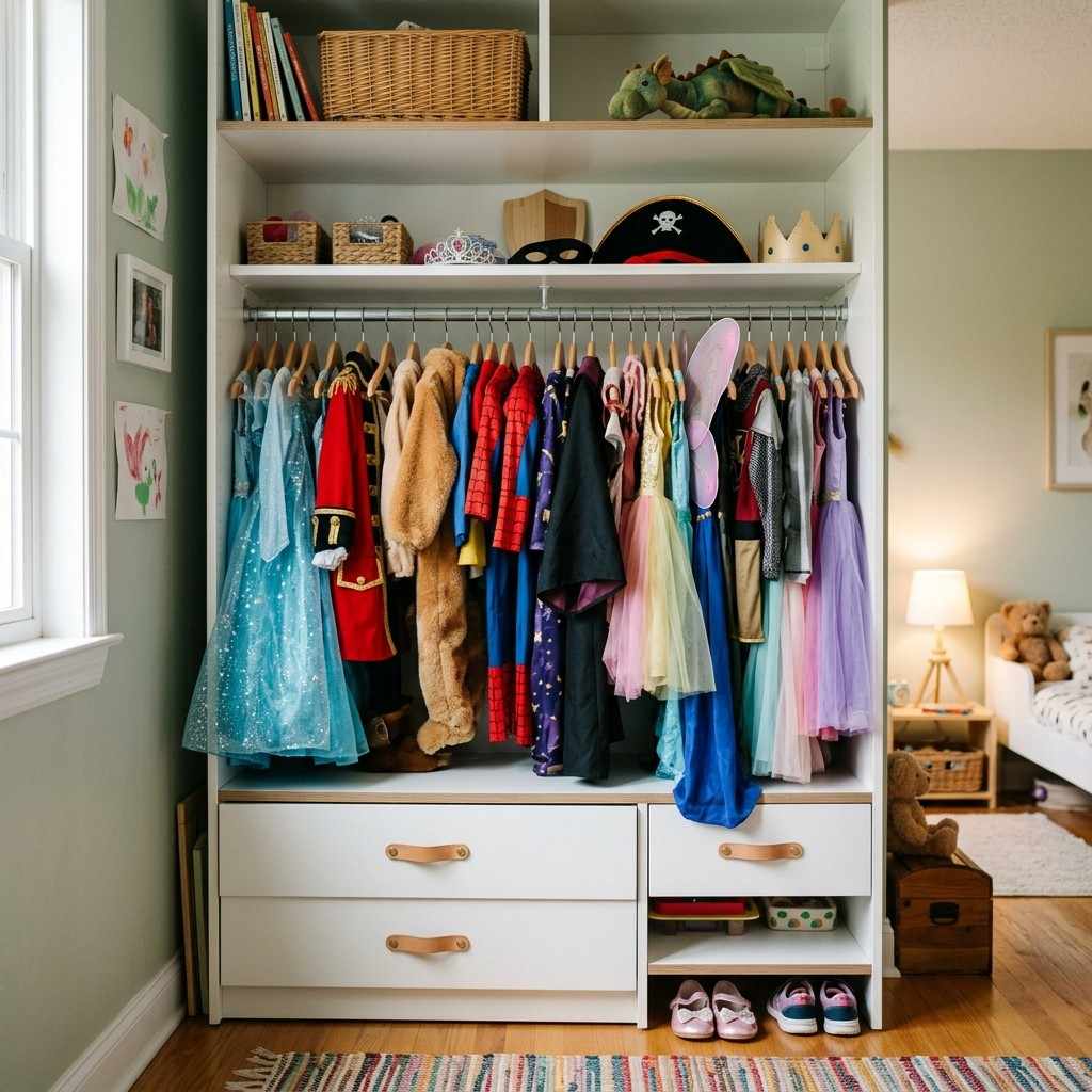 30 Genius IKEA Kids Playroom Ideas for a Stylish, Organized Space 20Smastad wardrobe with costumes 202606071842