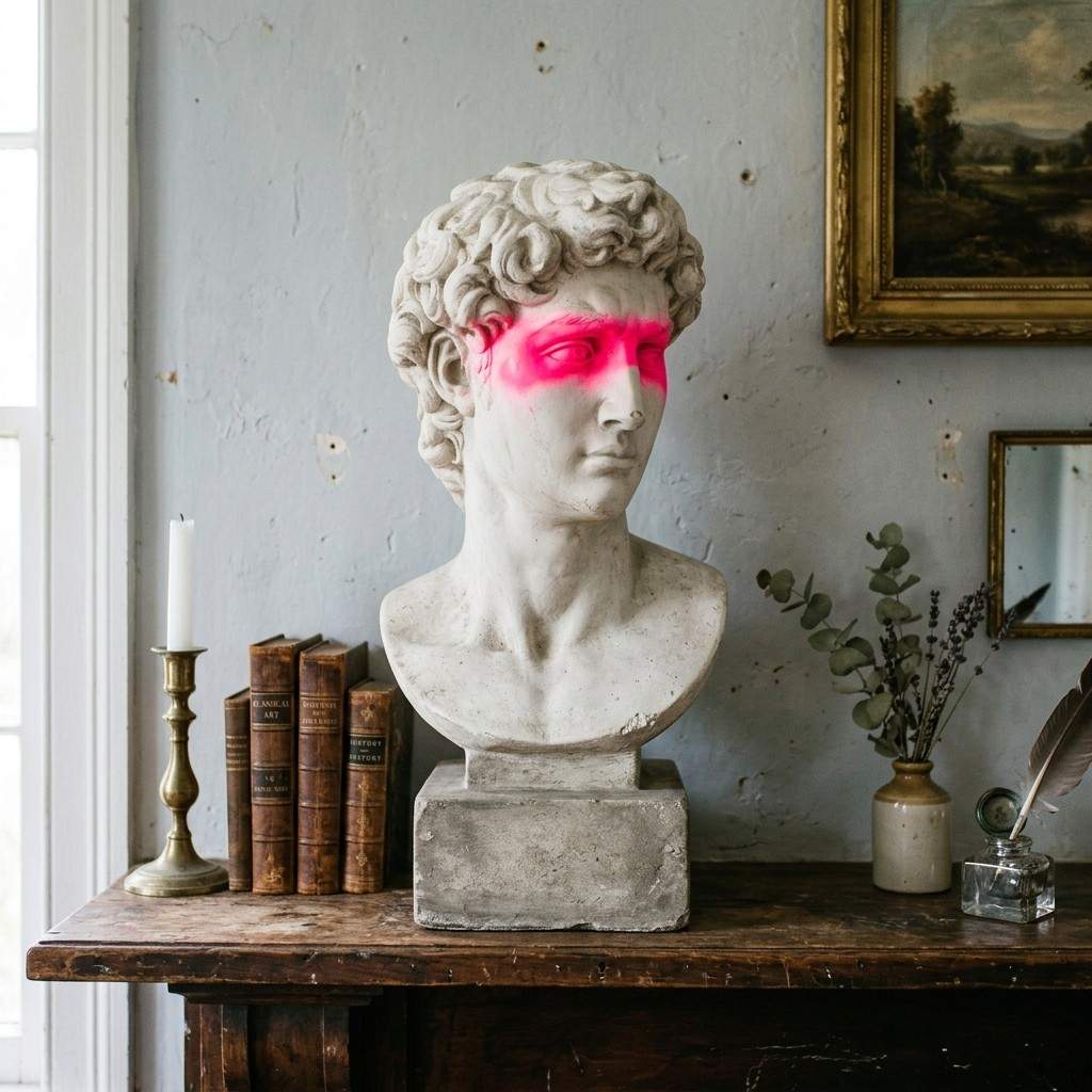 22Bust sculpture with neon streak 202606211329