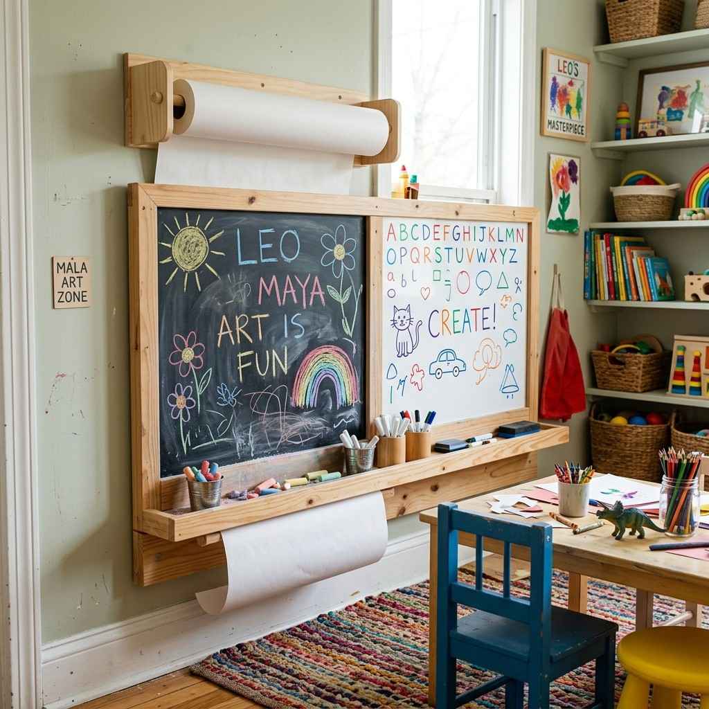 30 Genius IKEA Kids Playroom Ideas for a Stylish, Organized Space 25Chalkboard whiteboard station ch 202606072244