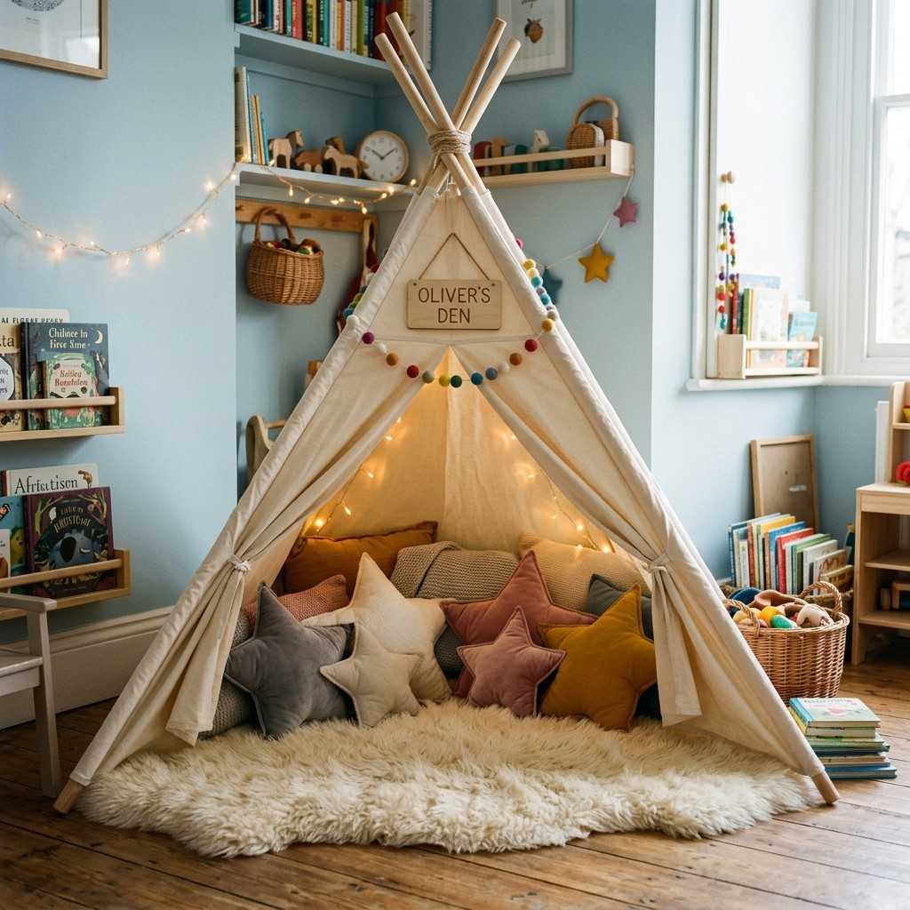 30 Genius IKEA Kids Playroom Ideas for a Stylish, Organized Space 28Teepee tent in playroom corner 202606072248