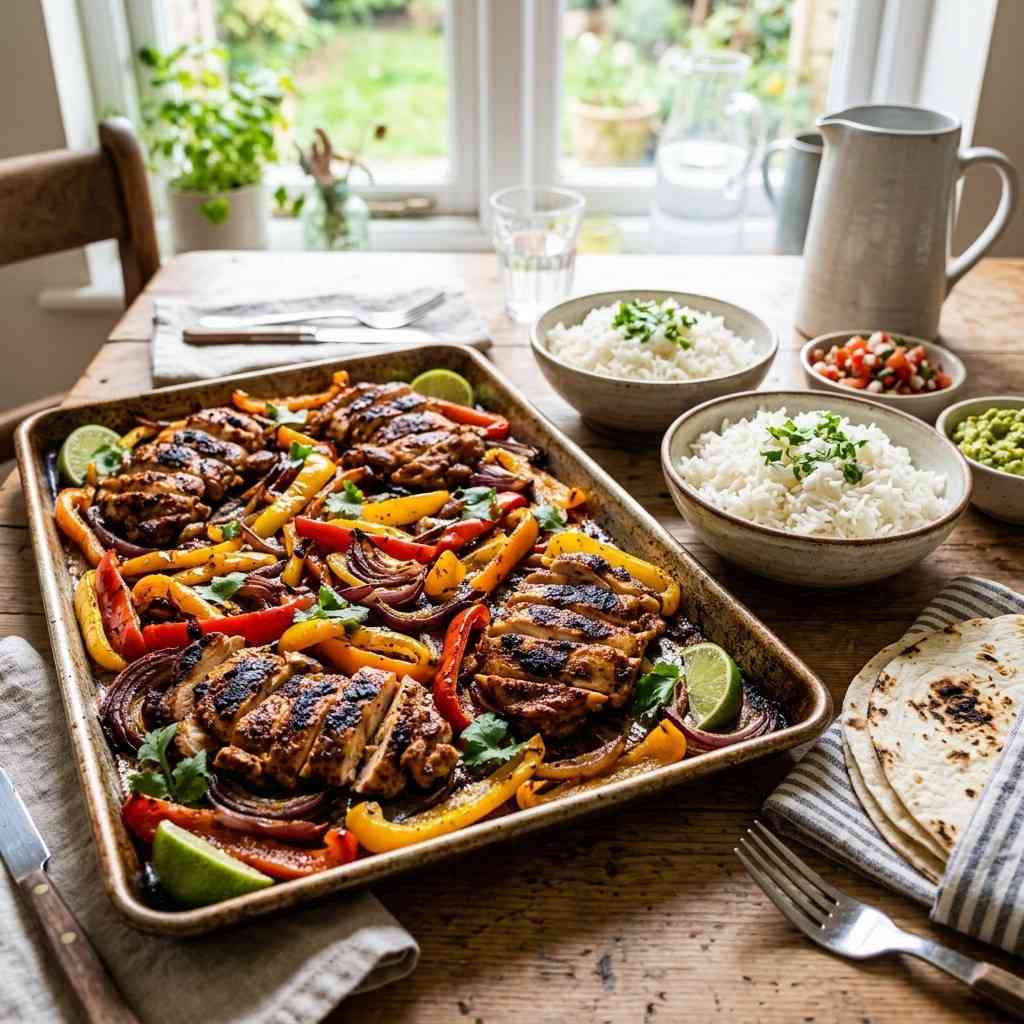 20 Affordable and Simple Dinner Ideas to Feed a Large Family Without Breaking the Bank 2Chicken fajita sheet pan rice 202606061816