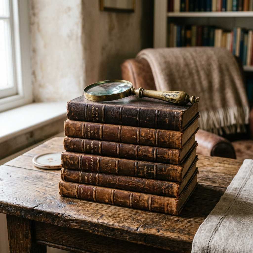 30 Cottagecore Living Room Ideas That Feel Cozy and Whimsical 30Stack of books magnifying glass 202606141856
