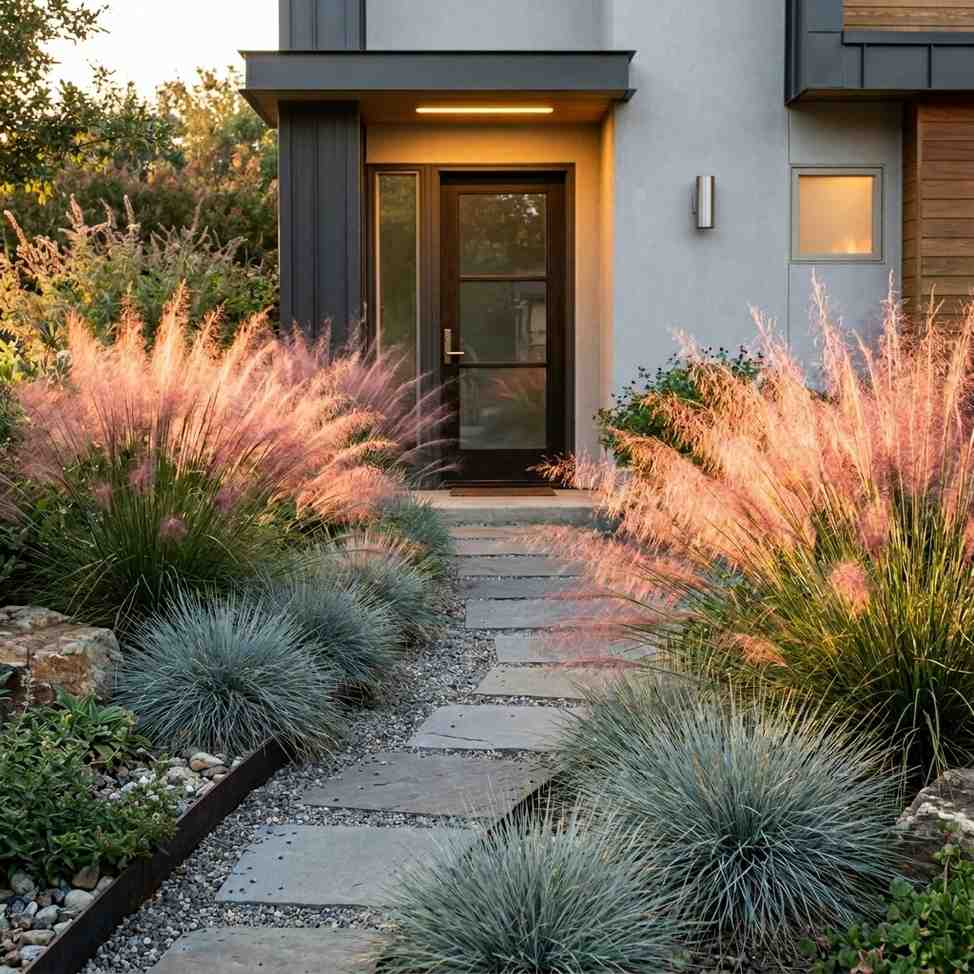 3Yard landscaping with Muhly grass 202606011142