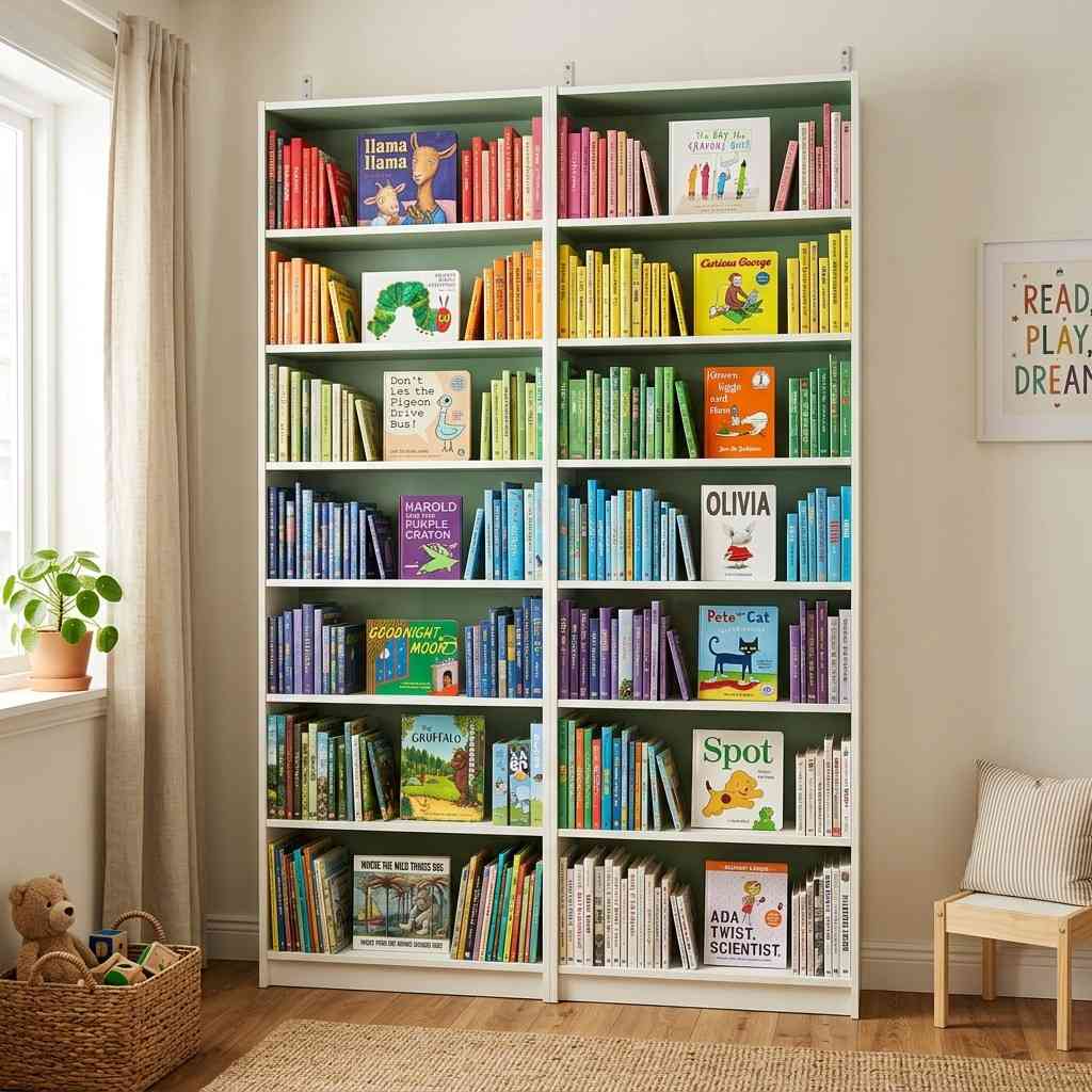 30 Genius IKEA Kids Playroom Ideas for a Stylish, Organized Space 4Billy bookcase playroom library 202606071829