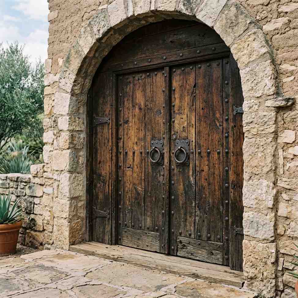 8Solid wood entry door stone 202606061252