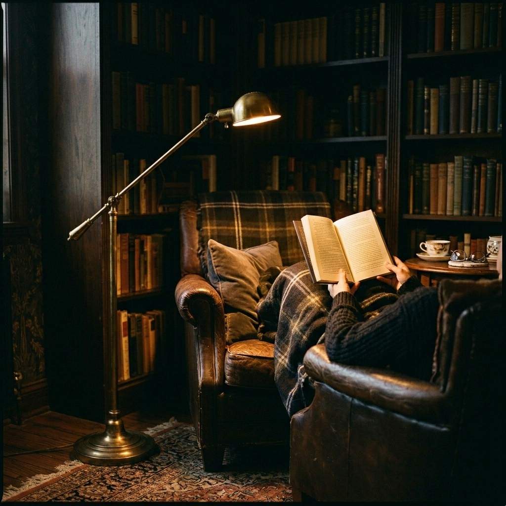 30 Cottagecore Living Room Ideas That Feel Cozy and Whimsical 9Antique lamp casting glow 202606141847