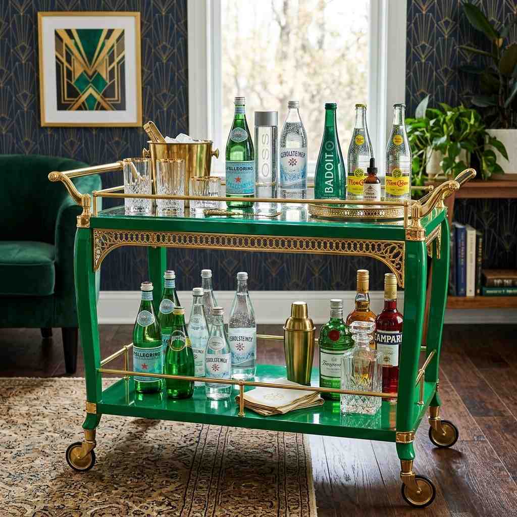 11Vibrant lacquered bar cart emerald 202607121843