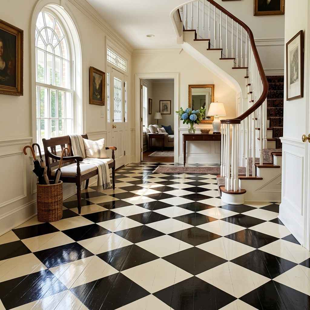 15Painted floor checkerboard wood 202607081638