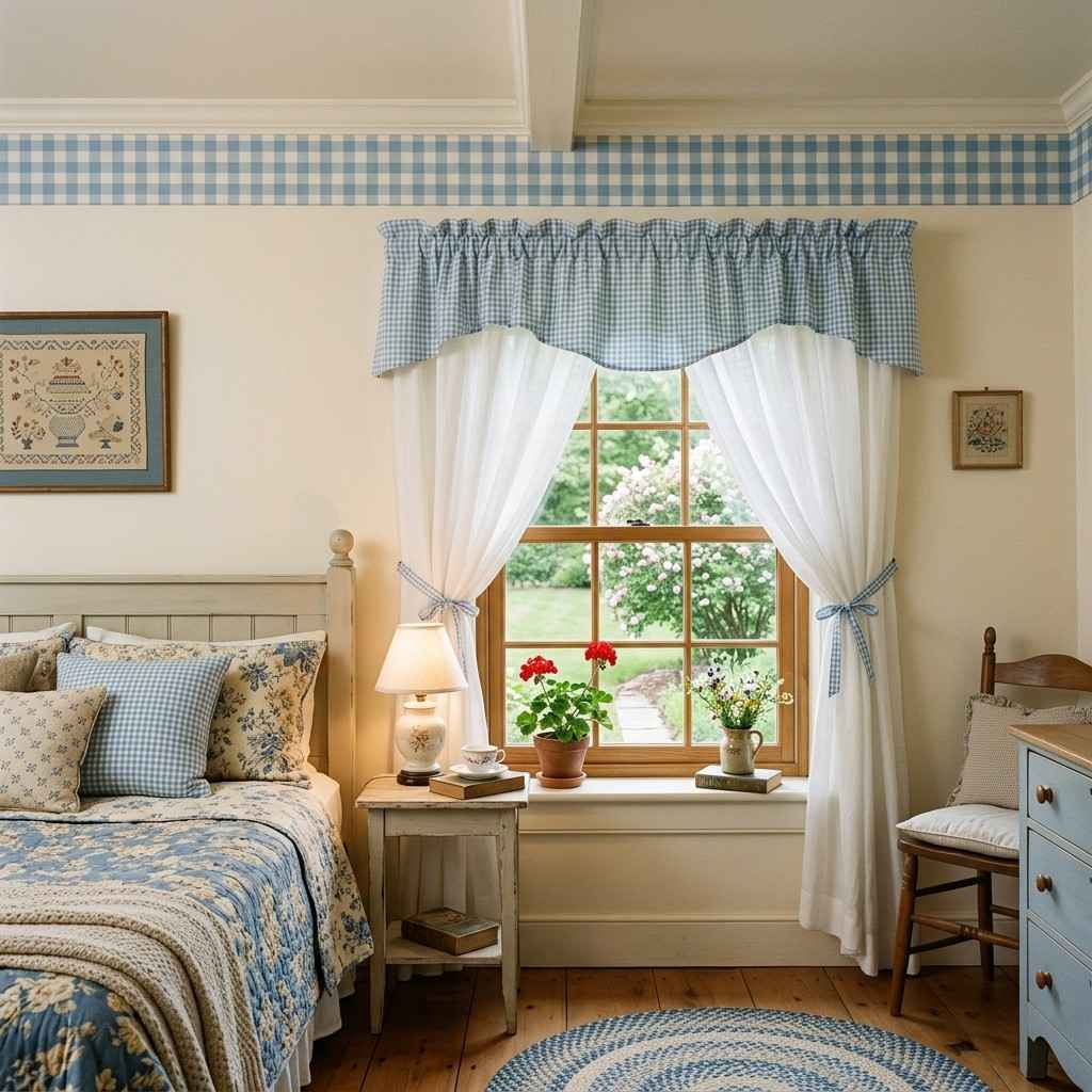 17Blue gingham ceiling border window 202607032236