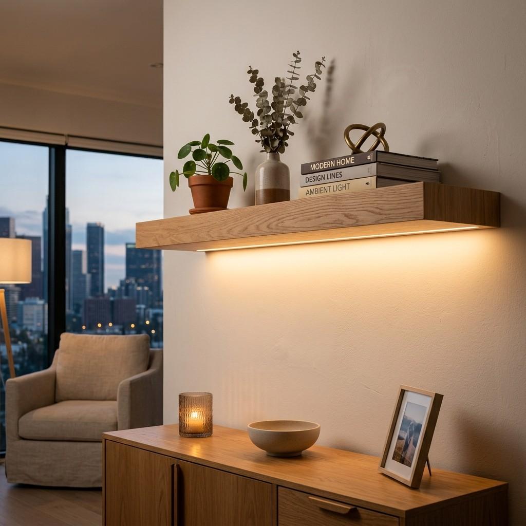 5LED strip glowing under shelf 202607071819