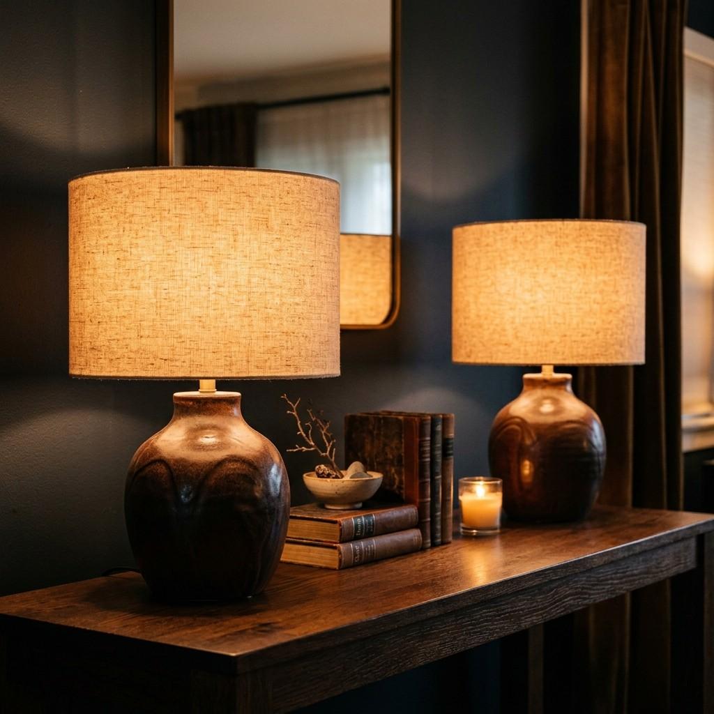 6Ceramic lamps on console table 202607081634
