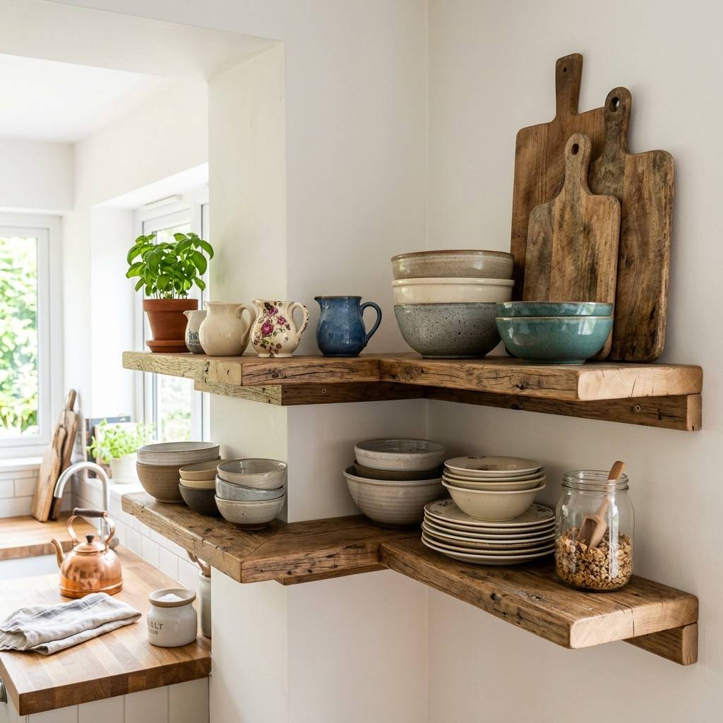 8L shaped shelves wrapping corner 202607111835