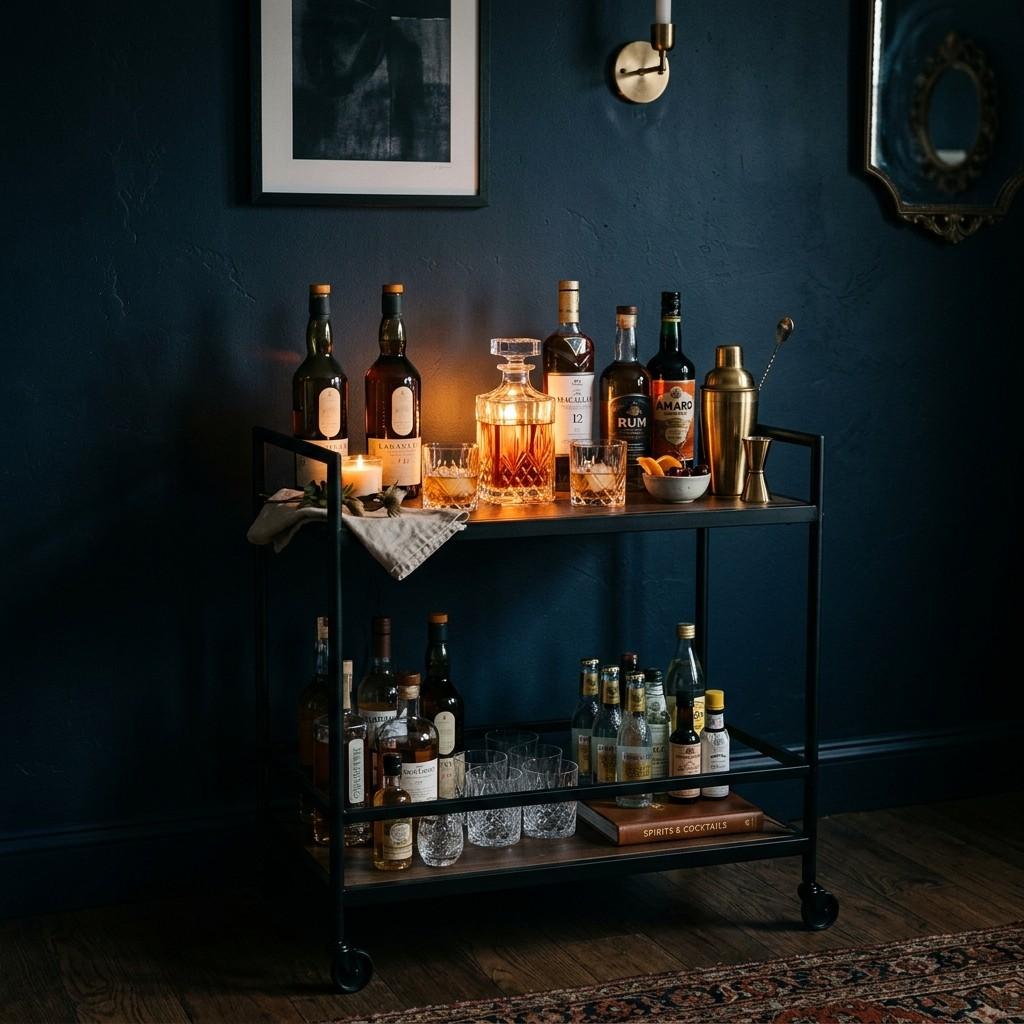 9Matte black bar cart navy 202607121840