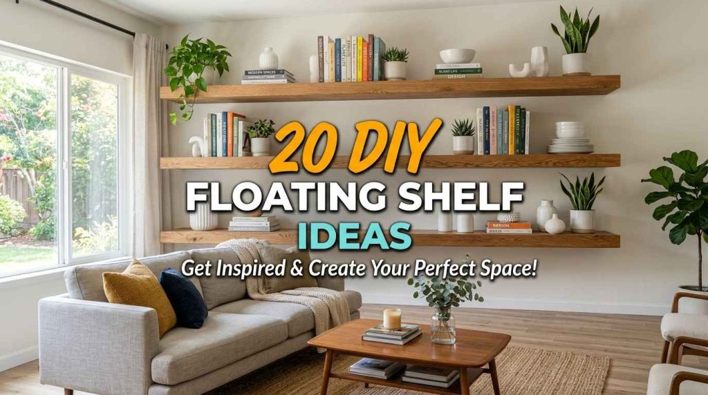 Living room with oak shelves 202607111849