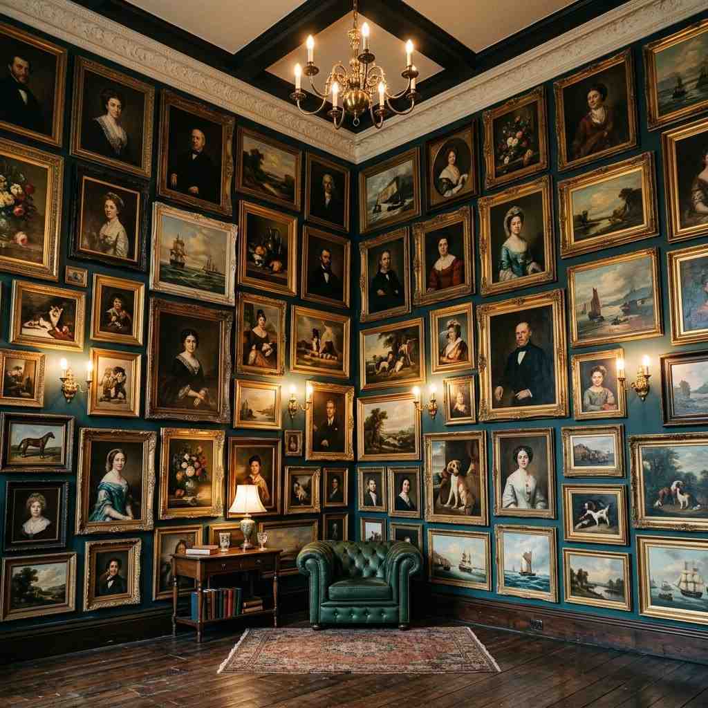 22 Corner Wall Gallery Ideas That Turn Awkward Nooks Into Art Statements 5Floor to ceiling salon wall 202608111500